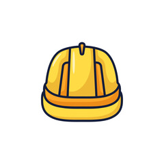 Fototapeta premium Yellow Hard Hat Safety Helmet Construction Vector Illustration