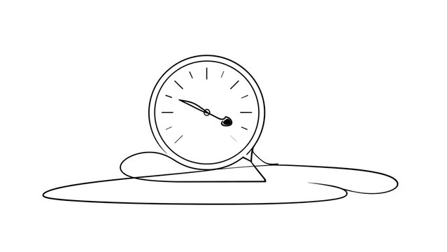 Analog clock drawing on white background.