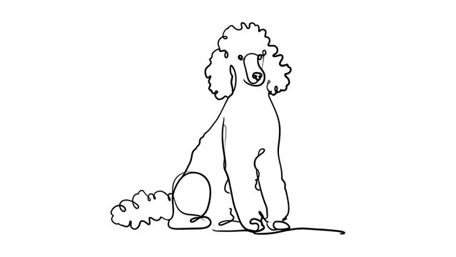 Cute poodle playing with ball on white background.