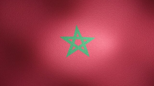 Waving flag of Morocco with detailed texture