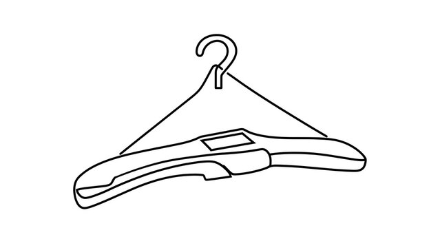 Plastic clothes hanger on white background.