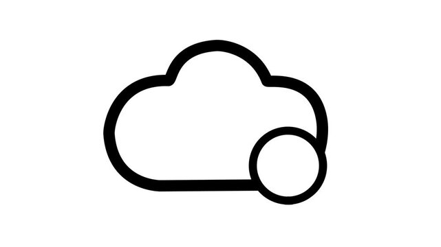 Cloud Download Icon Animation on Transparent Background