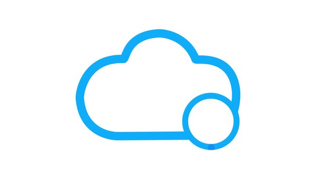 Cloud Download Icon Animation on Transparent Background