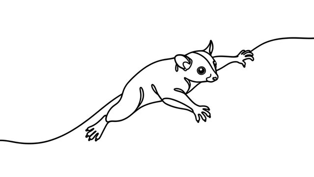 Sugar glider illustration on white background.