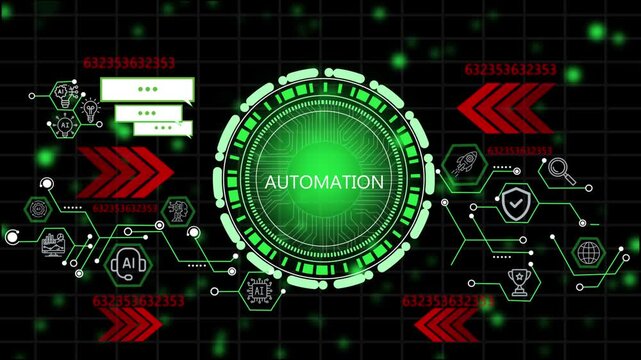 Automation 111 Coaching mentoring education business training development E-learning concept. Business, Technology, Internet and network concept. 4k animation
