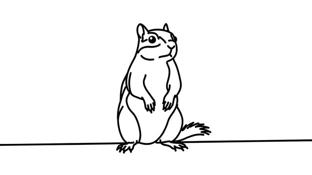 Cute chipmunk illustration on white background.
