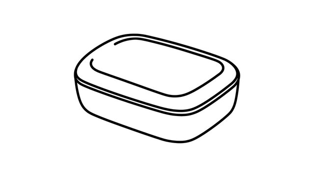 Empty plastic container illustration on white background.