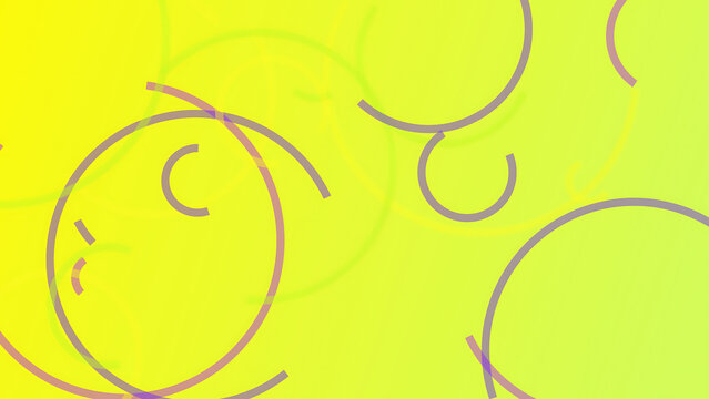 Yellow gradient background with abstract circles. Modern graphic design with geometric shapes.