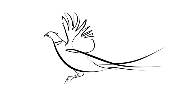 Elegant bird illustration on white background.
