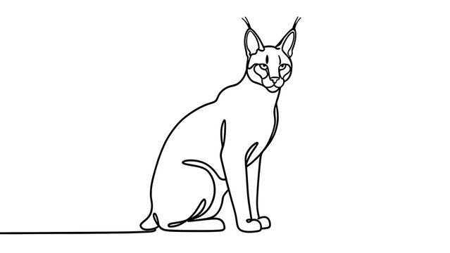 Elegant cat illustration on white background.