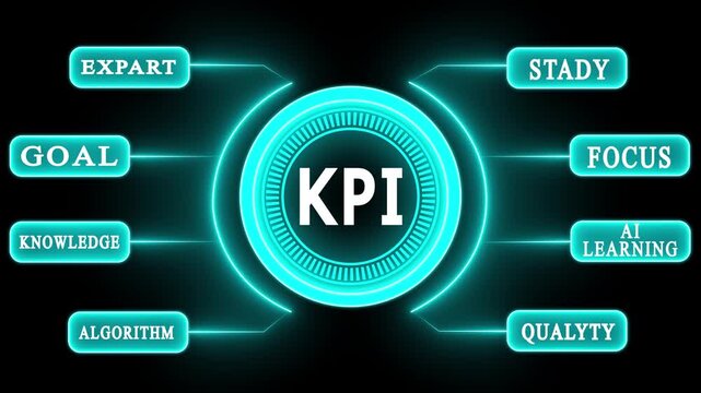 Futuristic Digital Marketing HUD Interface for AI-Driven Advertising Strategy High-Tech KPI Campaign Dashboard with Artificial Intelligence and Data Analytics 