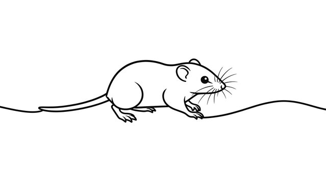 Simple line drawing of a mouse on white background.