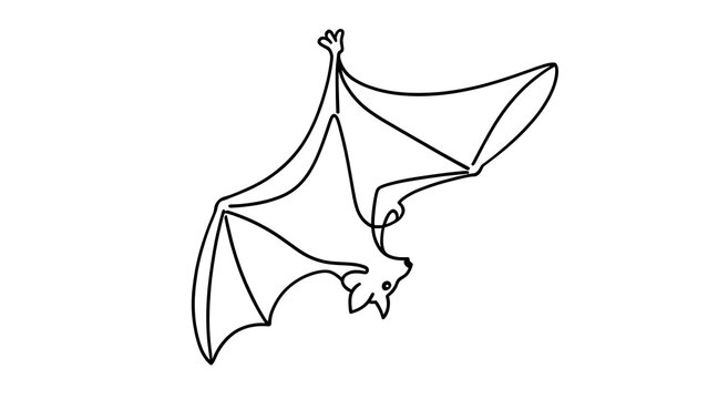 Flying bat illustration on white background.