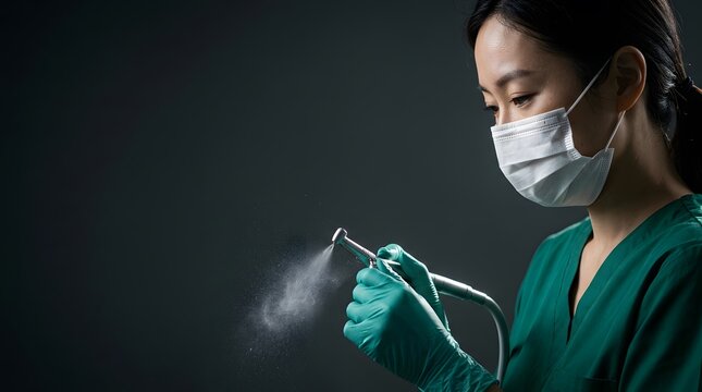 Portrait of a healthcare professional in protective medical gear with a classic style