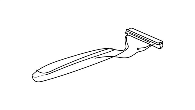 Disposable razor blade on white background.