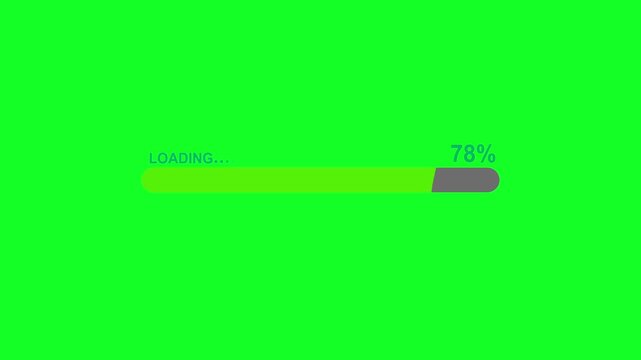Modern Status Loading Bar Motion Graphic with Green and Cyan Progress Meter