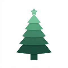 Fototapeta premium Stylized Christmas tree with star topper