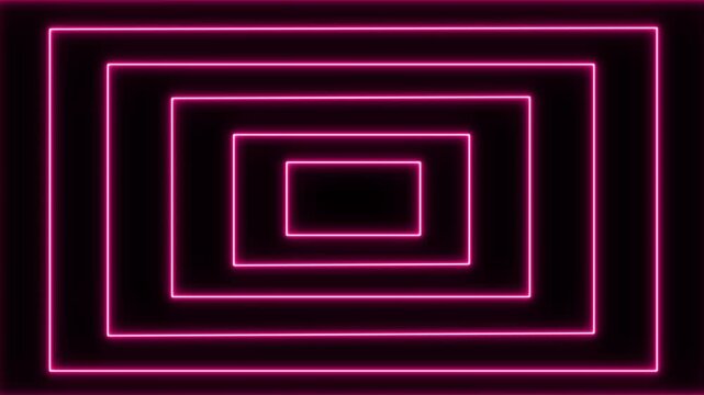 neon shrinking rectangle outline animation seamless motion loop.