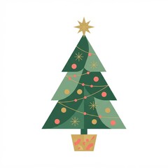 Obraz premium Modern abstract Christmas tree with decorations