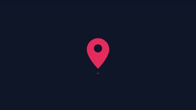 Minimalist map pin animation: digital location marker for navigation and travel apps 4k navigation gps symbol