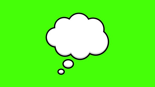 Thought bubble icon, comic speech bubble, empty cloud shape for text, cartoon design element for chat, message or thinking concept