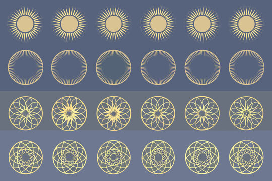 celestial geometry symbols vector pattern design alchemy