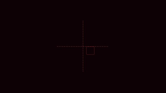 Minimalist red hud target reticle overlay for sci-fi motion and ui animation 4k