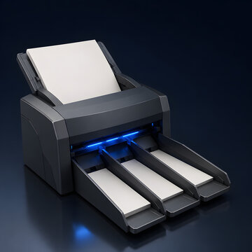 Automated Document Classification Sorter 3D Illustration for Business Workflow