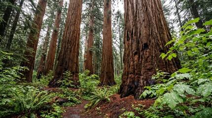 Fototapeta premium Unique Forest Landscapes and Diverse Woodland Ecosystems CollectionCollection of premium forest landscape photographs featuring diverse woodland ecosystems including mangrove forests, giant sequoia 
