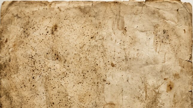 Aged parchment paper texture with stained and speckled surface for vintage backgrounds and historical document designs