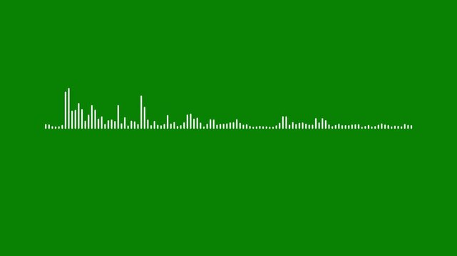 4k abstract music sound wave or audio wavefrom, audio waveform spectrum animation,audio visualizer on green background. digital music spectrum motion seamless loop.