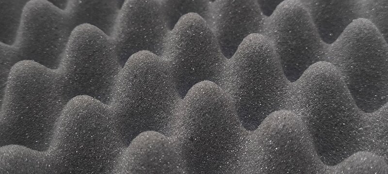 Egg crate soundproofing panels are commonly used in recording studios to reduce reflections and reverberation.