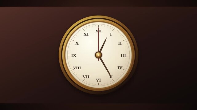 Vintage Roman Numeral Clock Animation