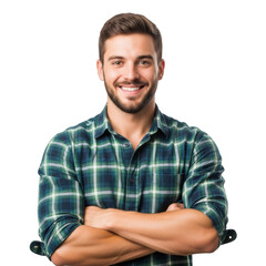 Naklejka premium Man with crossed arms smiling