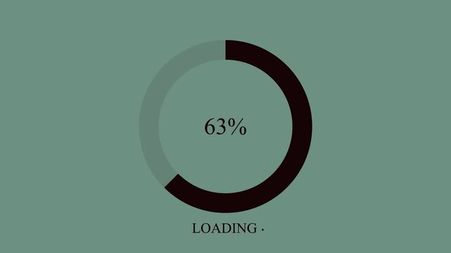 Loading animation - 0-100%, loading bar. Loading   circles icon. Circular progress bar. 4K clip with alpha channel. isolated from the background,
