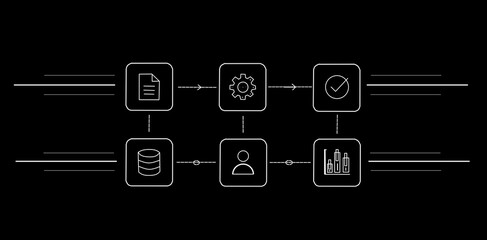 Fototapeta premium Artificial intelligence workflow process diagram