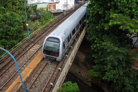 Caracas, Venezuela. Caracas Metro at the Ca&ntilde;o Amarillo station, Catia