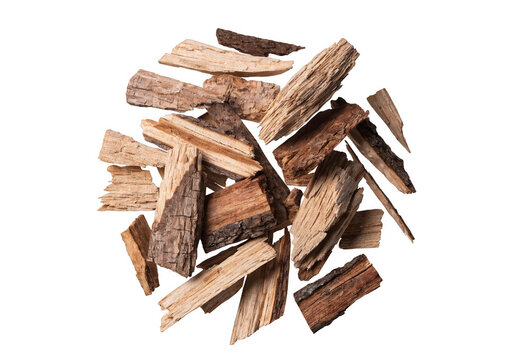 Wood Chips isolated on a transparent background.
