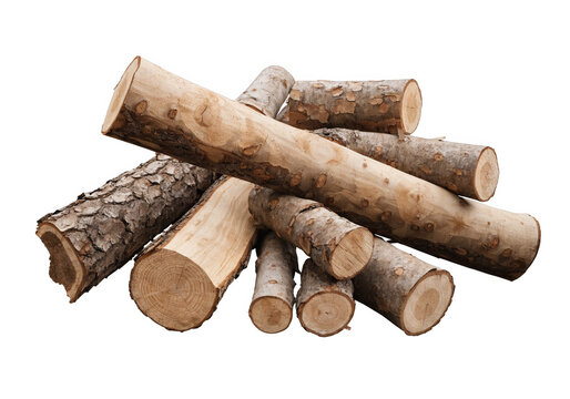 Wood Logs isolated on a transparent background.