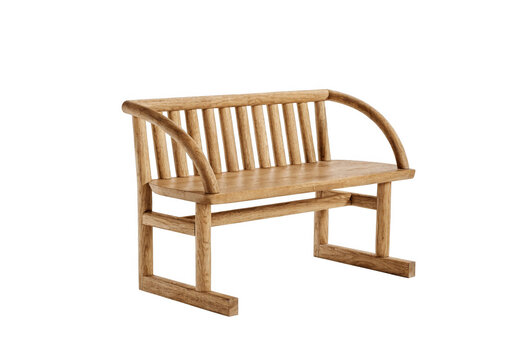 Wooden Public Seating isolated on a transparent background.