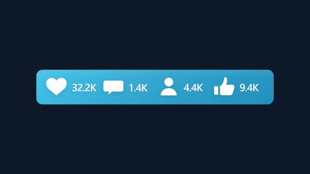 Animated Social Media Engagement Metrics Bar