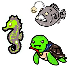 Naklejka premium cartoon fish cartoon