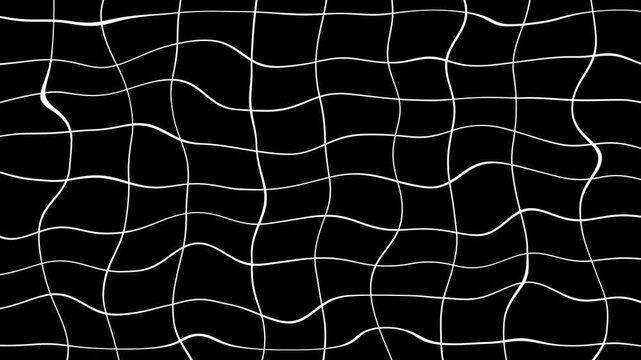 Abstract Wavy Grid Lines Animation on Black Background | Futuristic Wireframe Motion Loop