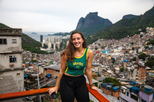 Portrait of a traveler in Rocinha, Rio de Janeiro