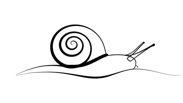 Simple snail illustration on white background.