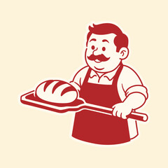 chef with bake a bread