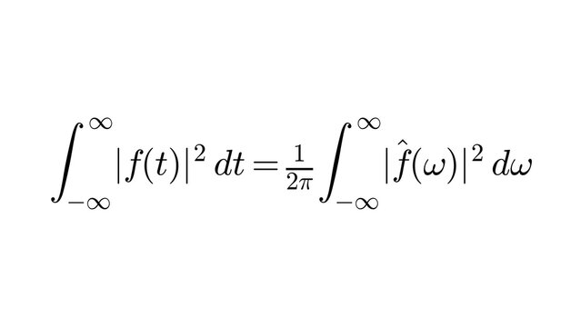 Parseval Theorem, Fourier & Laplace Transforms formula overlay, black transparent 4K