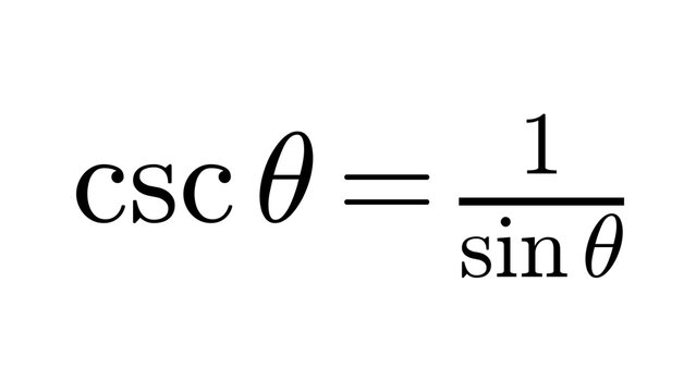 Cosecant Reciprocal, trigonometry formula overlay, black transparent 4K