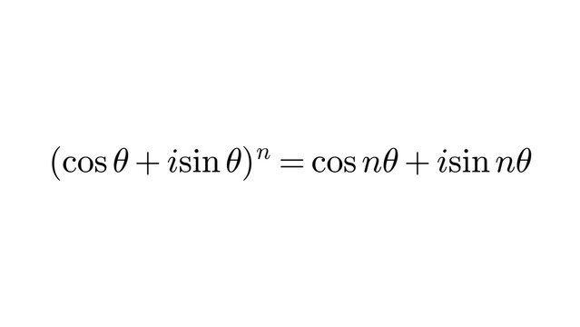 De Moivre Theorem, trigonometry formula overlay, black transparent 4K