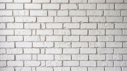 Fototapeta premium Rustic White Brick Wall Texture: A close-up of a weathered white brick wall, showcasing its textured surface and subtle imperfections, perfect for backgrounds and design projects.